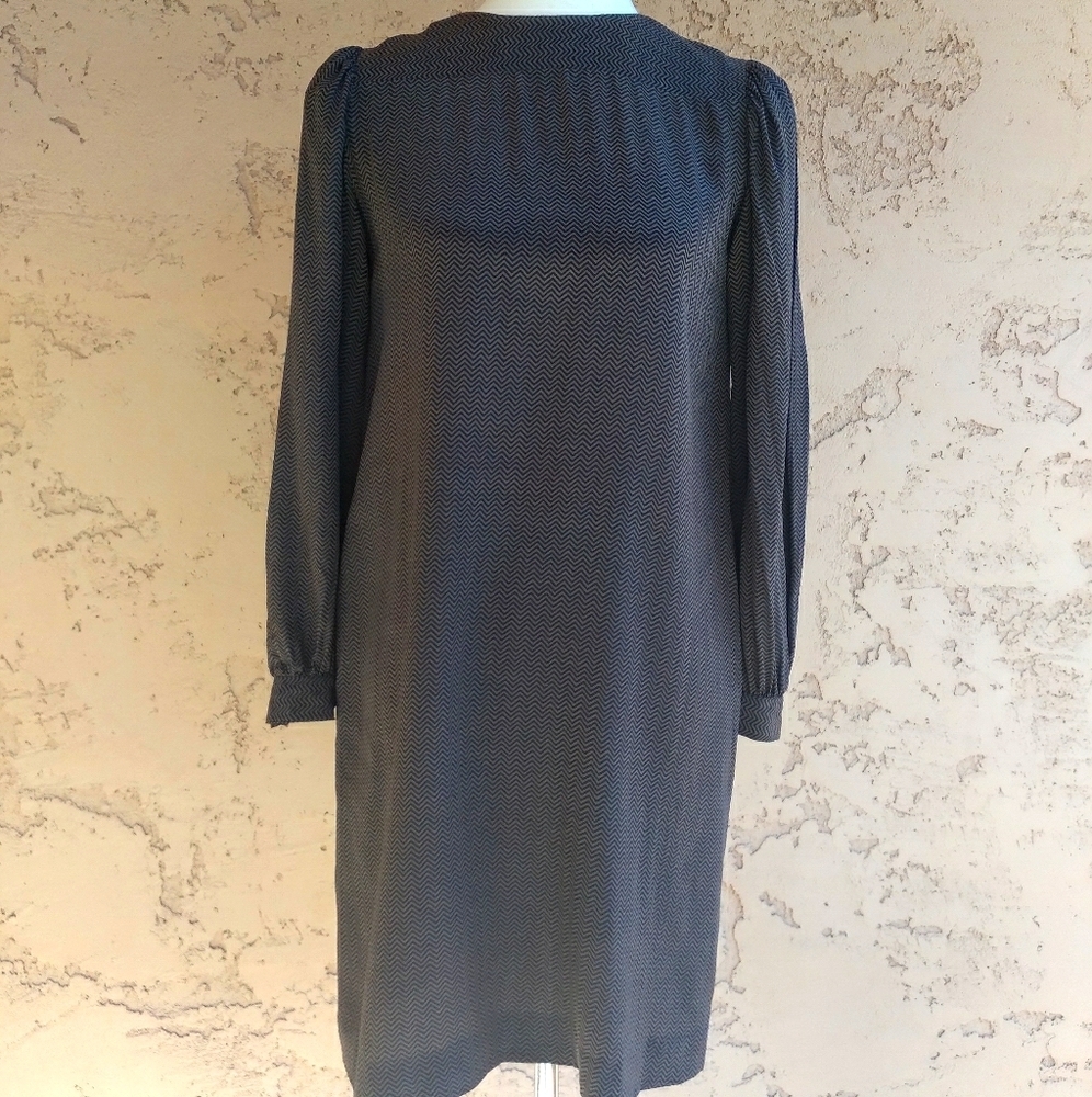 Vintage - Albert Nipon Brown And Black Chevron Si… - image 7